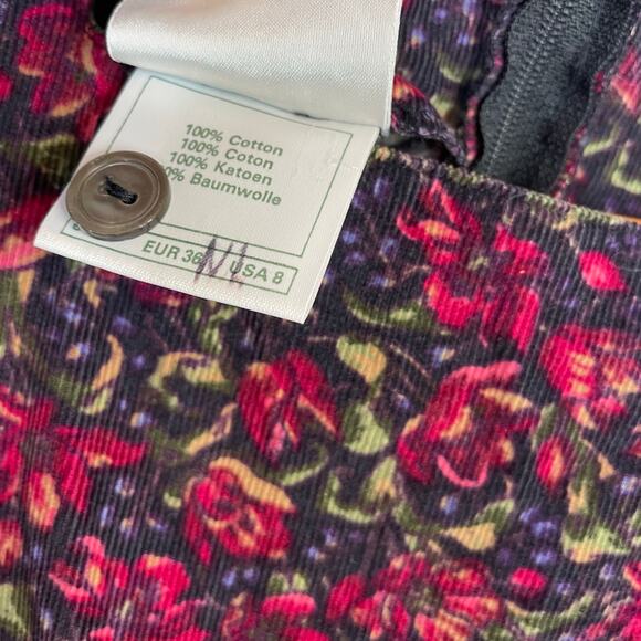 Vintage Laura Ashley Floral Corduroy Long Sleeve Dress Prairie Cottage womens 8 - Picture 10 of 12